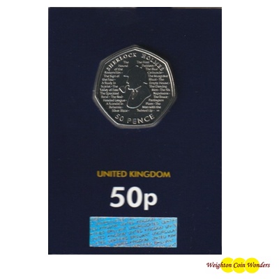 2019 BU 50p Coin (Card) - Sherlock Holmes